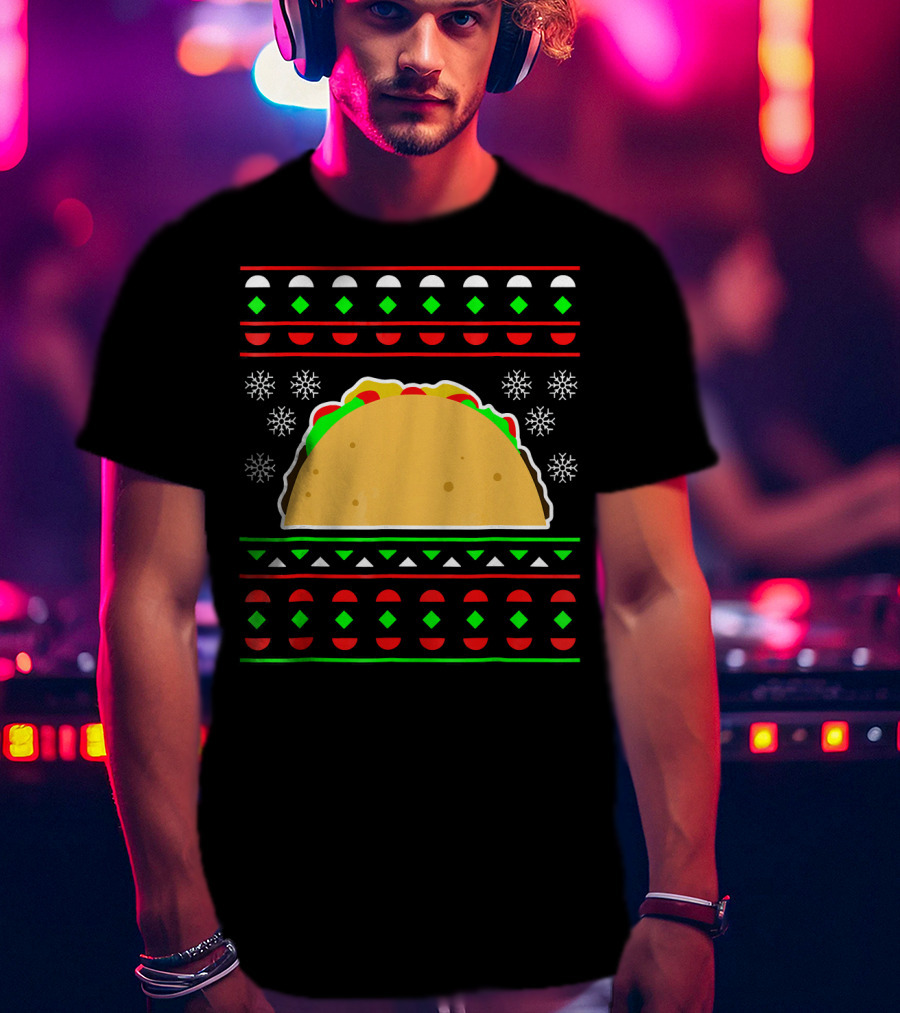 Taco Ugly Christmas Sweater Merry T-Shirt