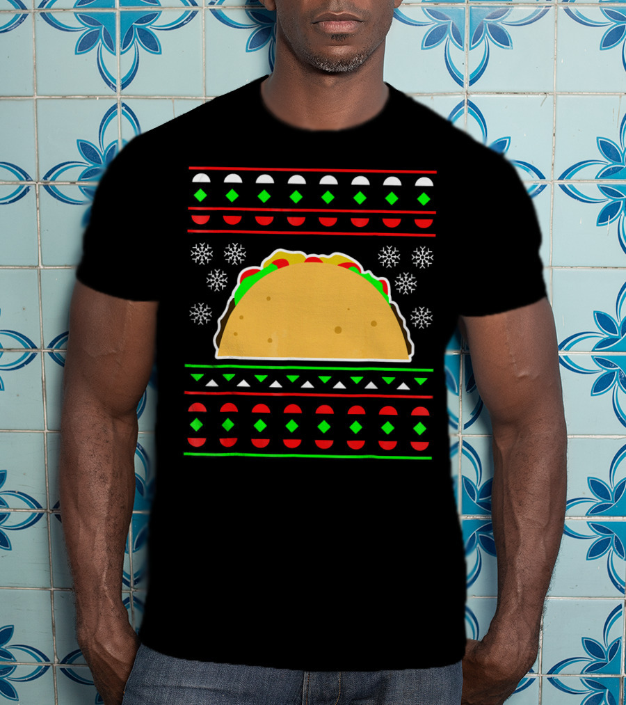 Taco Ugly Christmas Sweater Merry T-Shirt