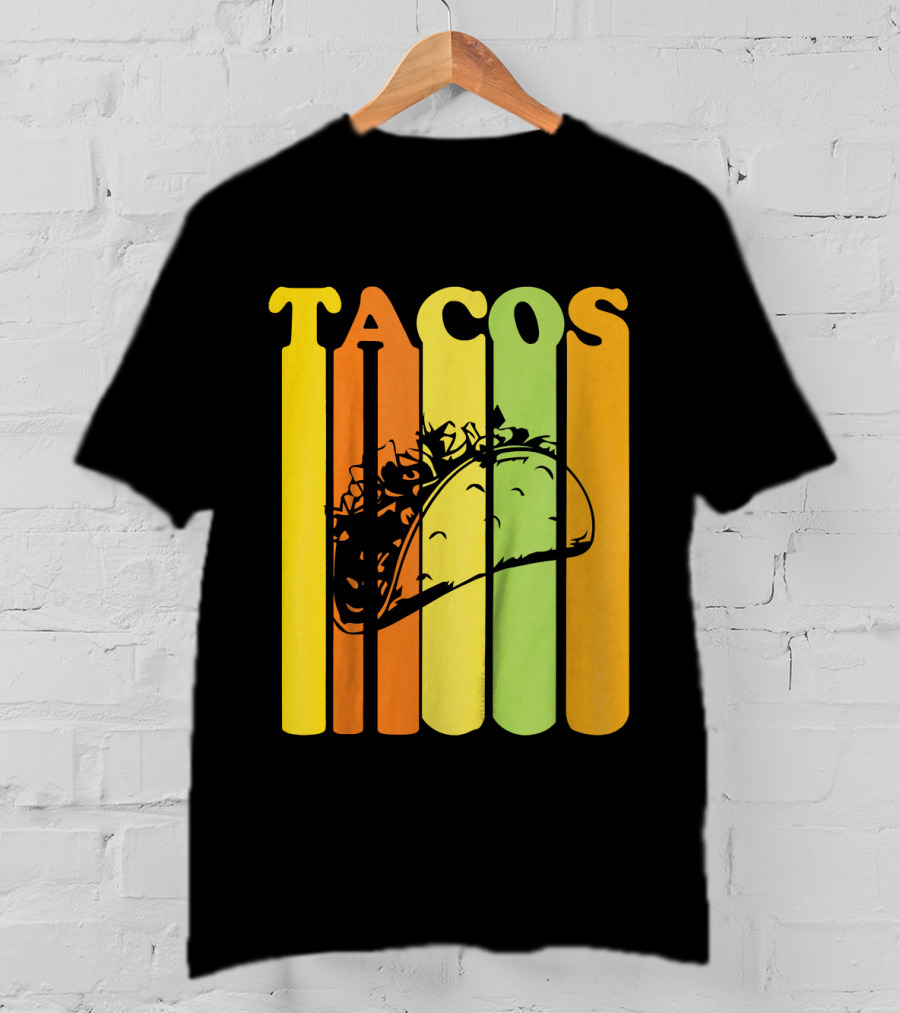 Tacos Retro Vintage Stripes Kids Novelty T-Shirt