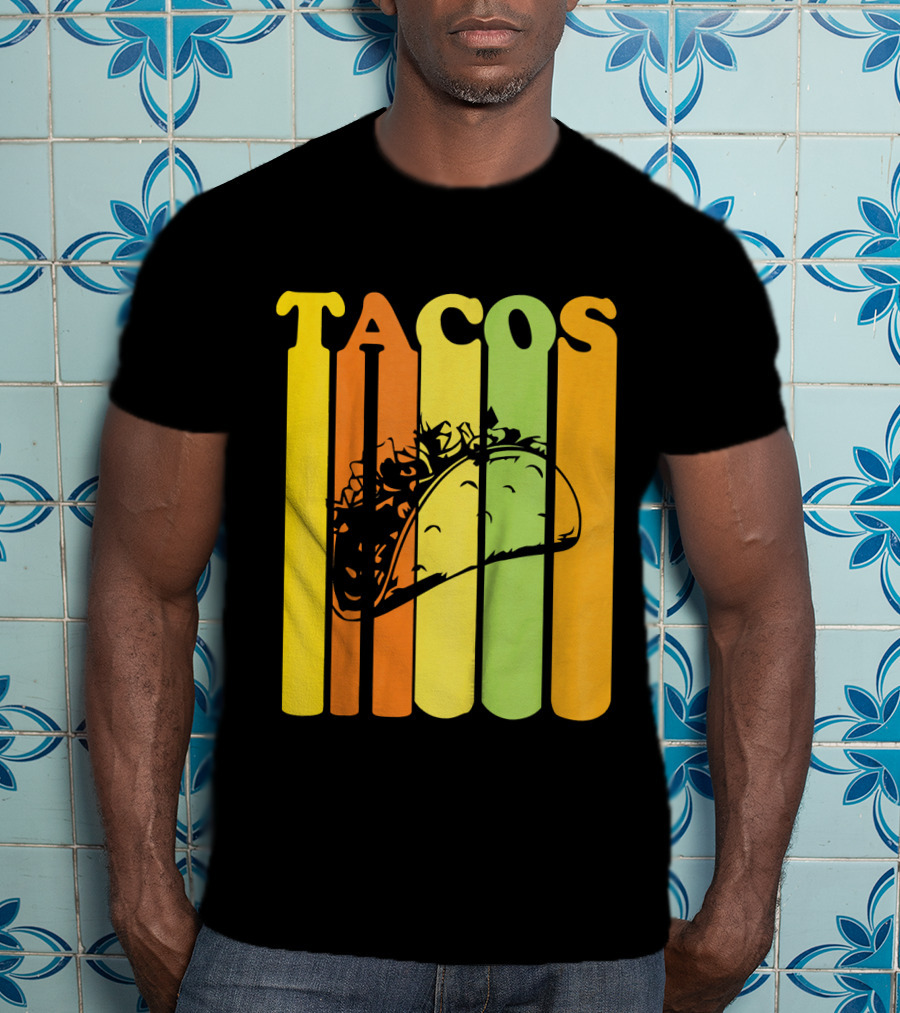 Tacos Retro Vintage Stripes Kids Novelty T-Shirt