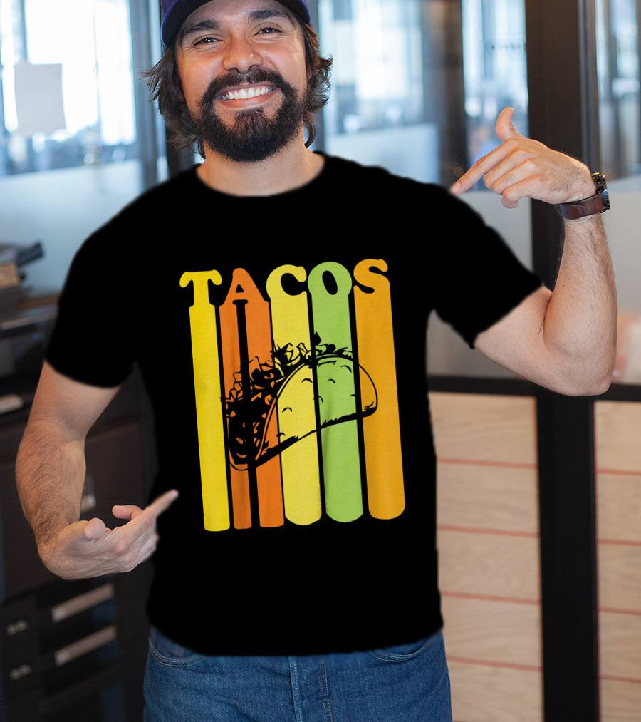 Tacos Retro Vintage Stripes Kids Novelty T-Shirt