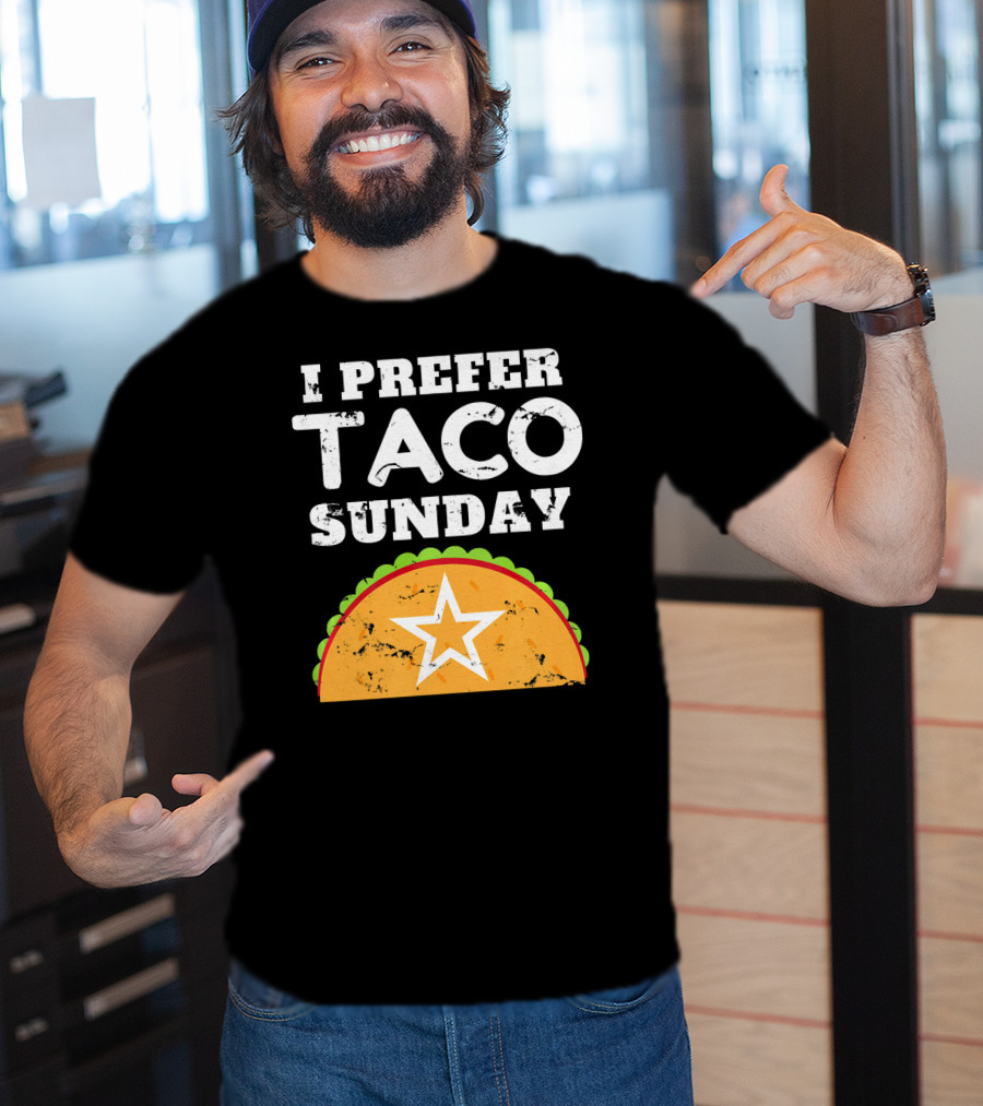 I Prefer Taco Sunday Vintage Star Tex-Mex Aesthetic T-Shirt