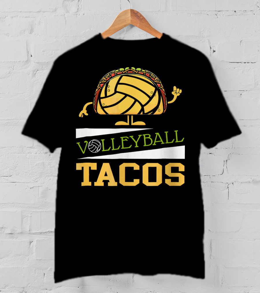 Volleyball Tacos Fun Men Women Kids Volleyball Player T-Shirt