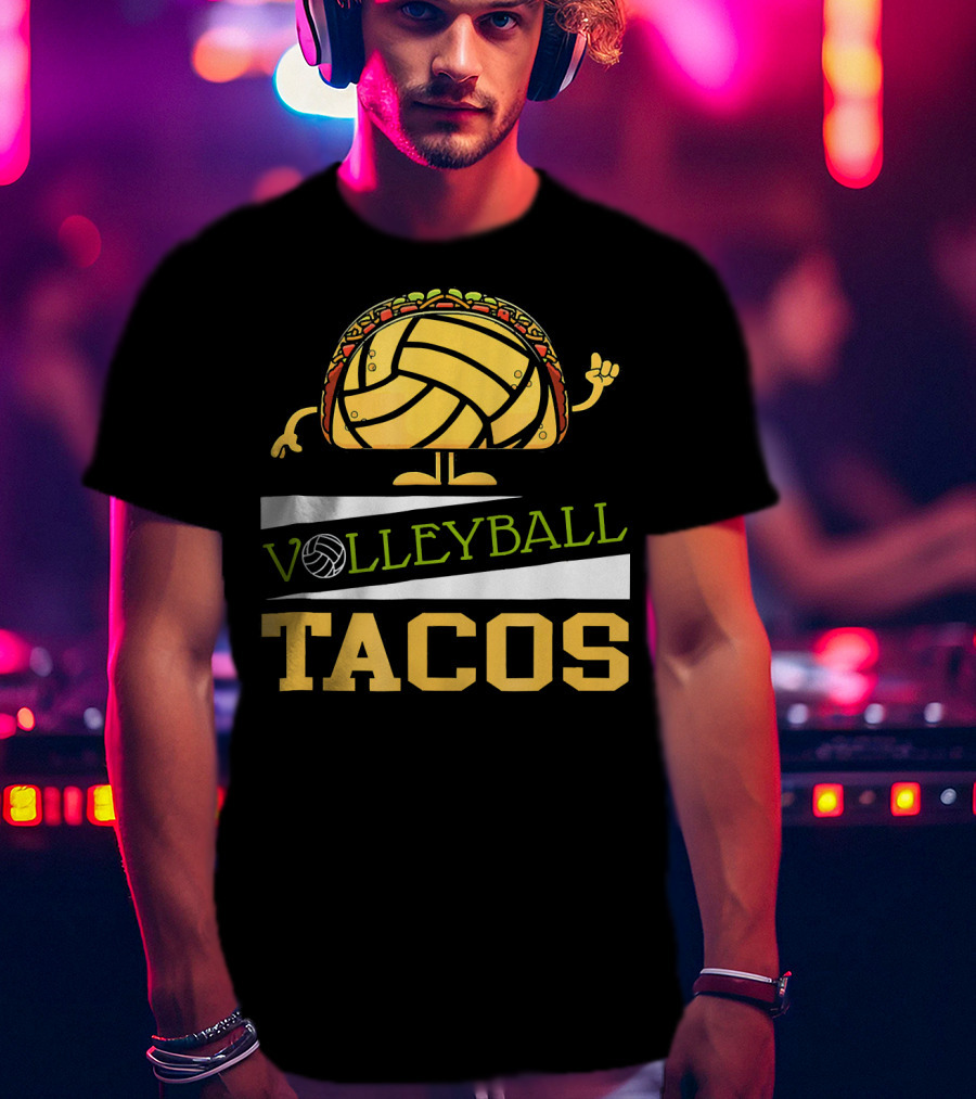 Volleyball Tacos Fun Men Women Kids Volleyball Player T-Shirt