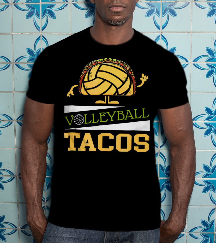 Volleyball Tacos Fun Men Women Kids Volleyball Player T-Shirt