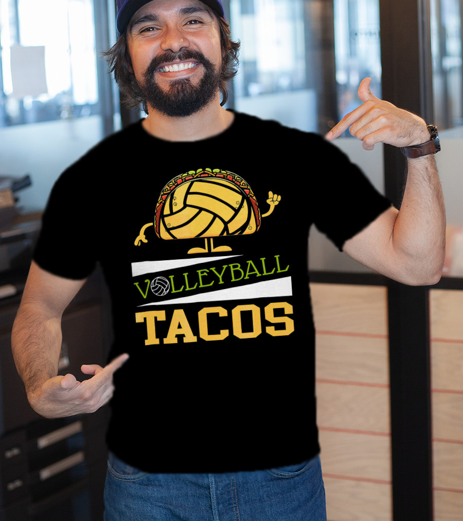 Volleyball Tacos Fun Men Women Kids Volleyball Player T-Shirt