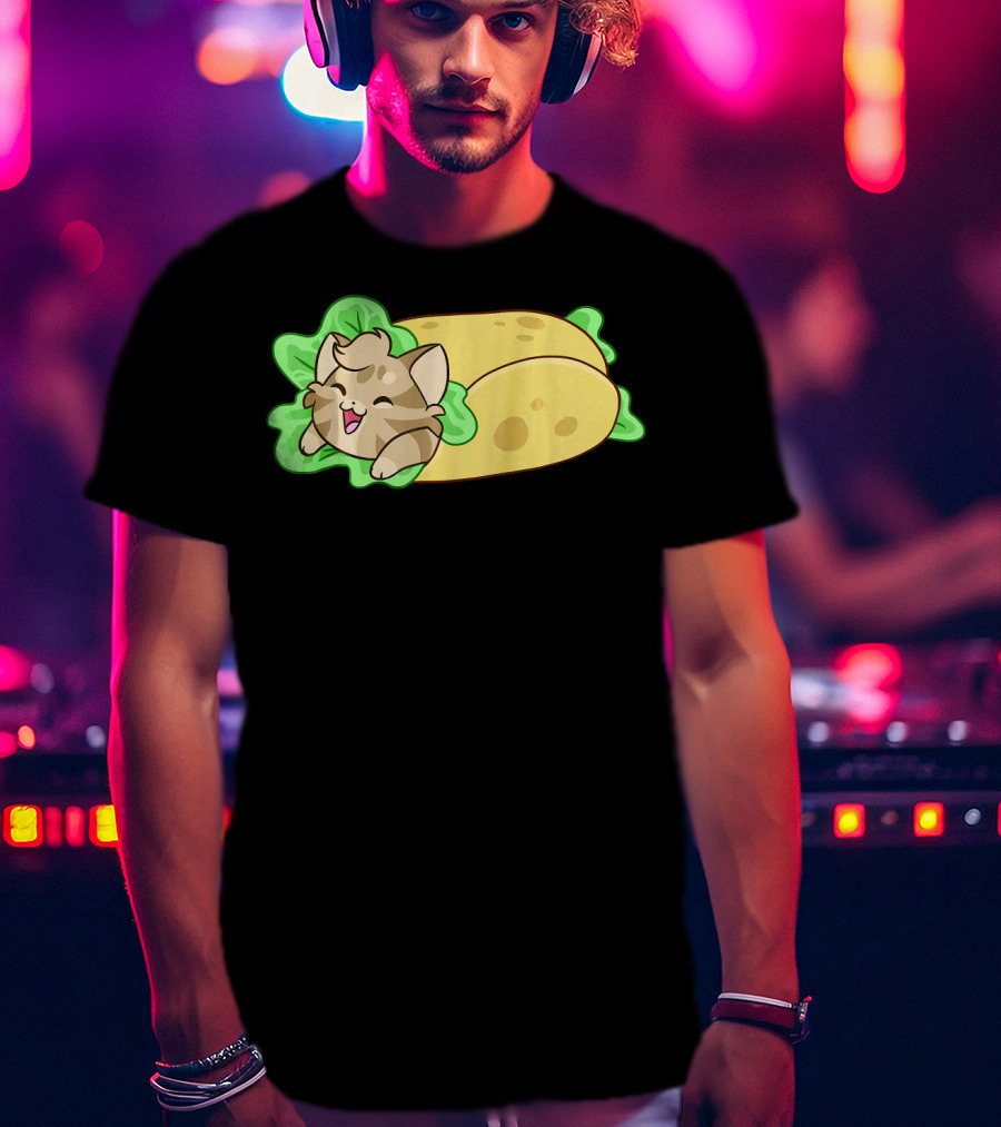 Soft Taco Shell Cat Cozy Wrap T-Shirt