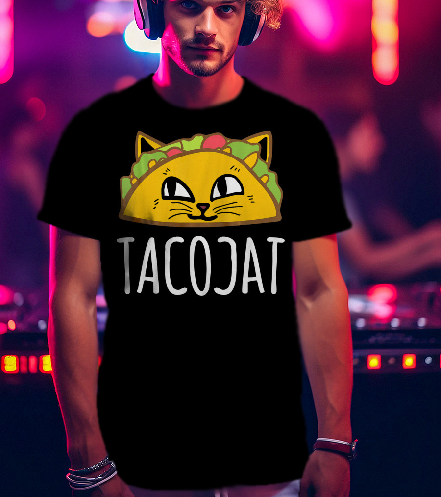 Tacocat Cute Cat And Taco Palindrome T-Shirt