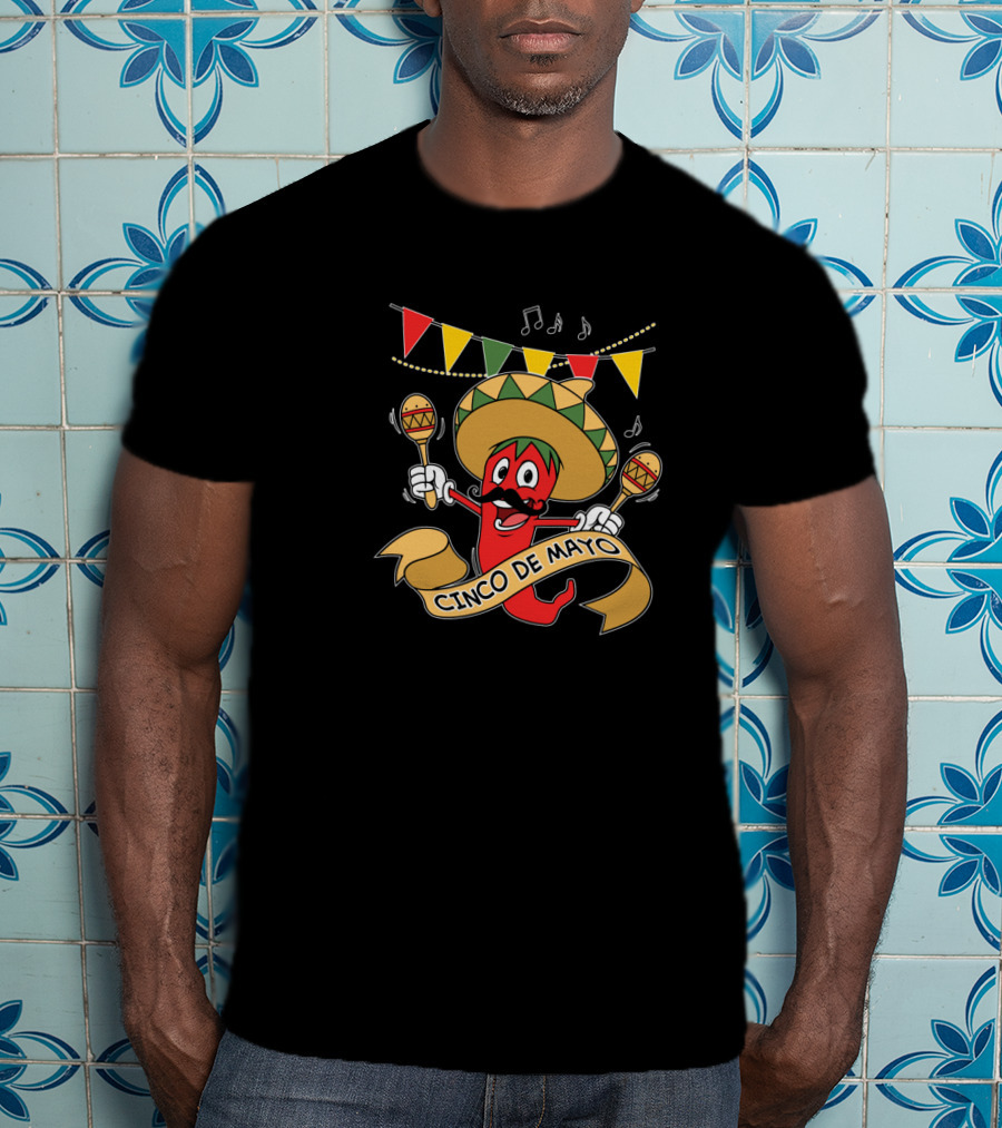 Cinco De Mayo Red Chili Shake Your Maracas Fiesta Party T-Shirt