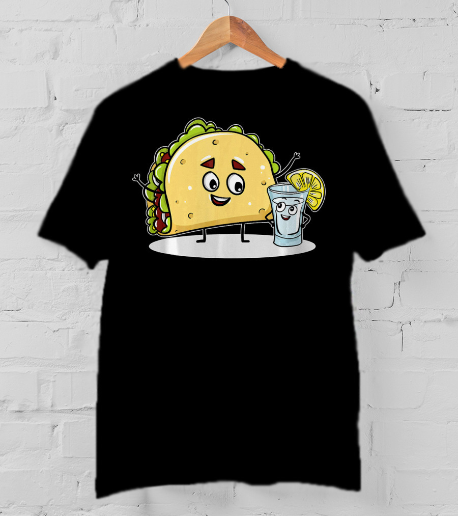 Kawaii Style Taco And Tequila Best Friends With Lemon Slice T-Shirt