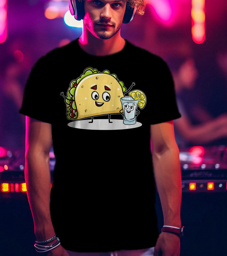 Kawaii Style Taco And Tequila Best Friends With Lemon Slice T-Shirt