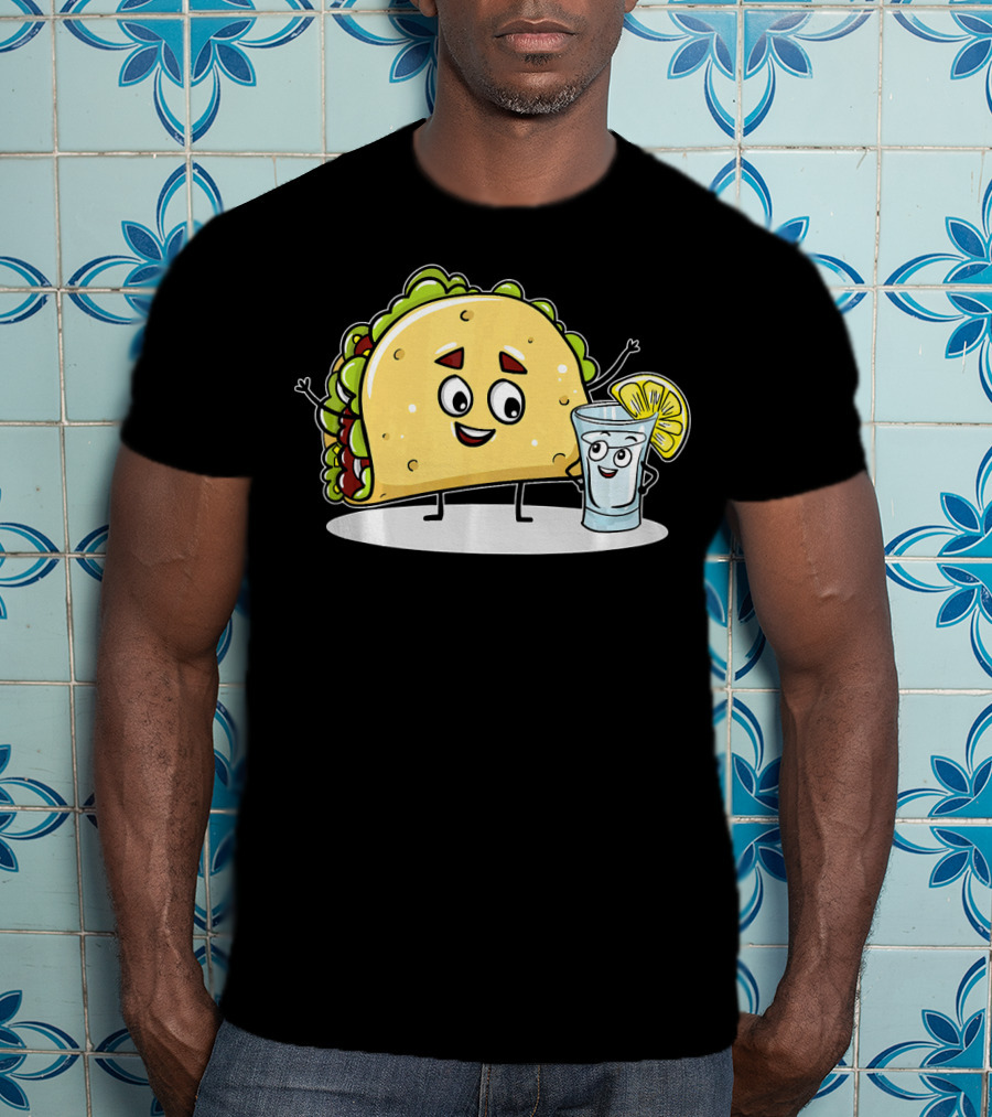 Kawaii Style Taco And Tequila Best Friends With Lemon Slice T-Shirt