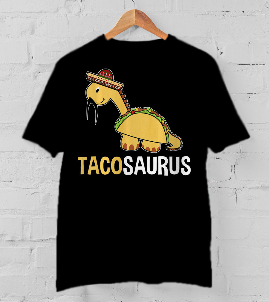 Tacosaurus Dinosaur Wearing Sombrero T-Shirt