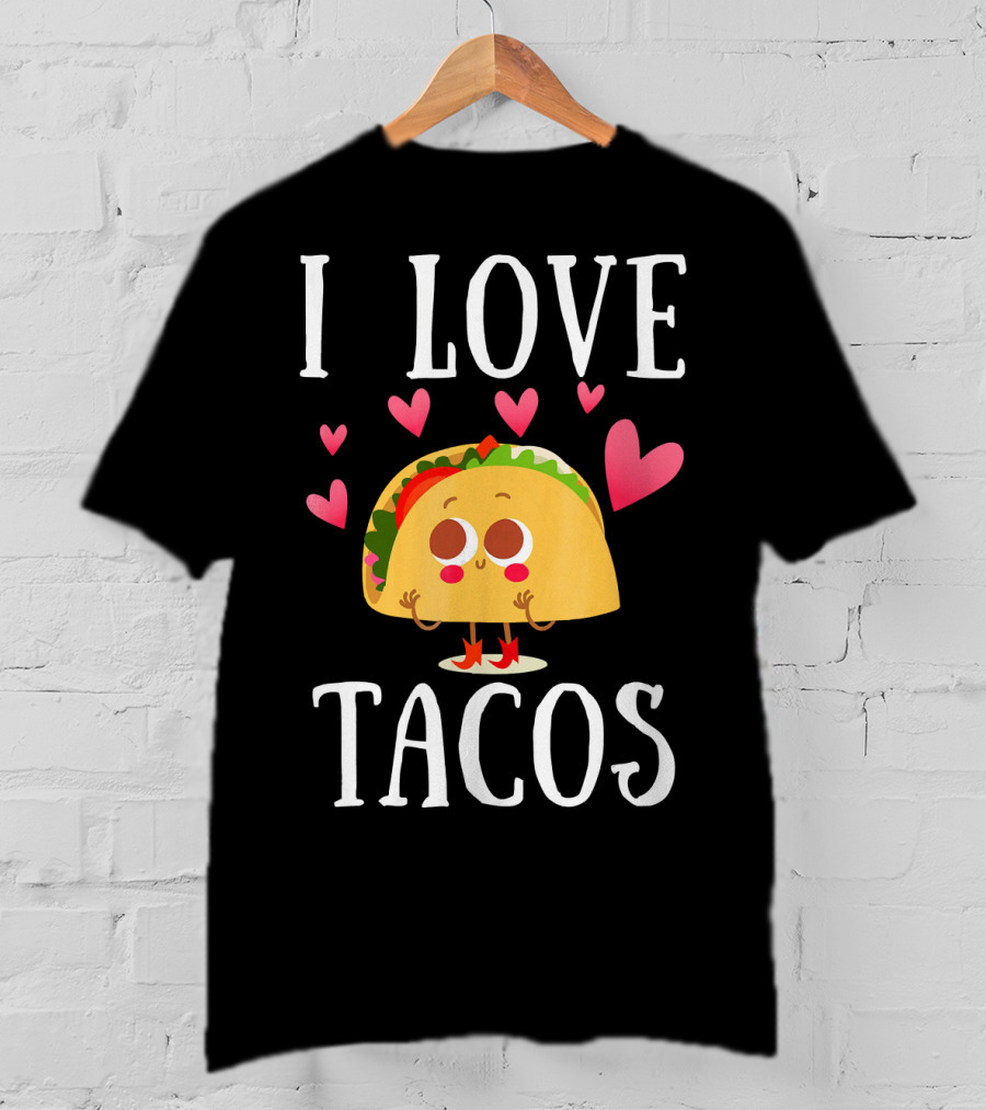 I Love Tacos Cute Heart Taco Kawaii T-Shirt