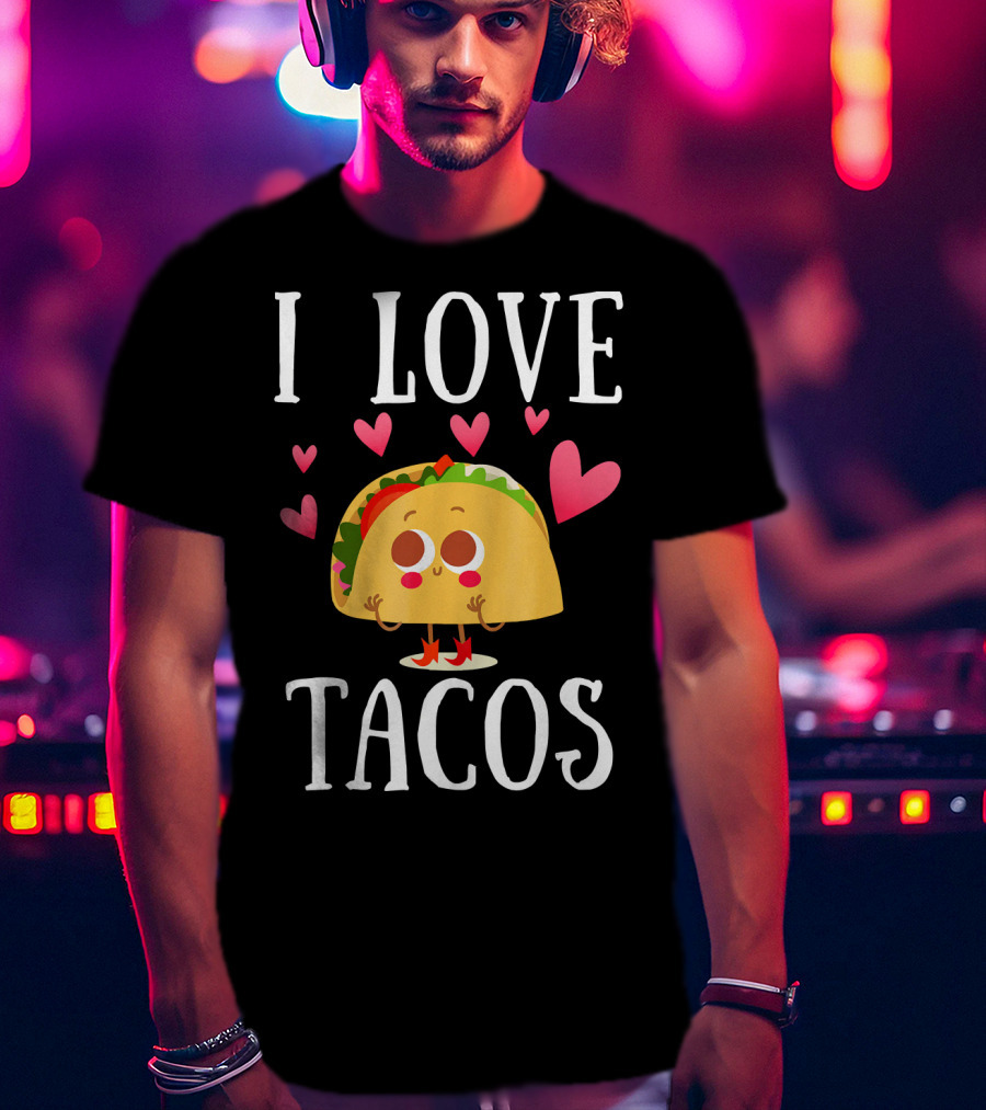 I Love Tacos Cute Heart Taco Kawaii T-Shirt
