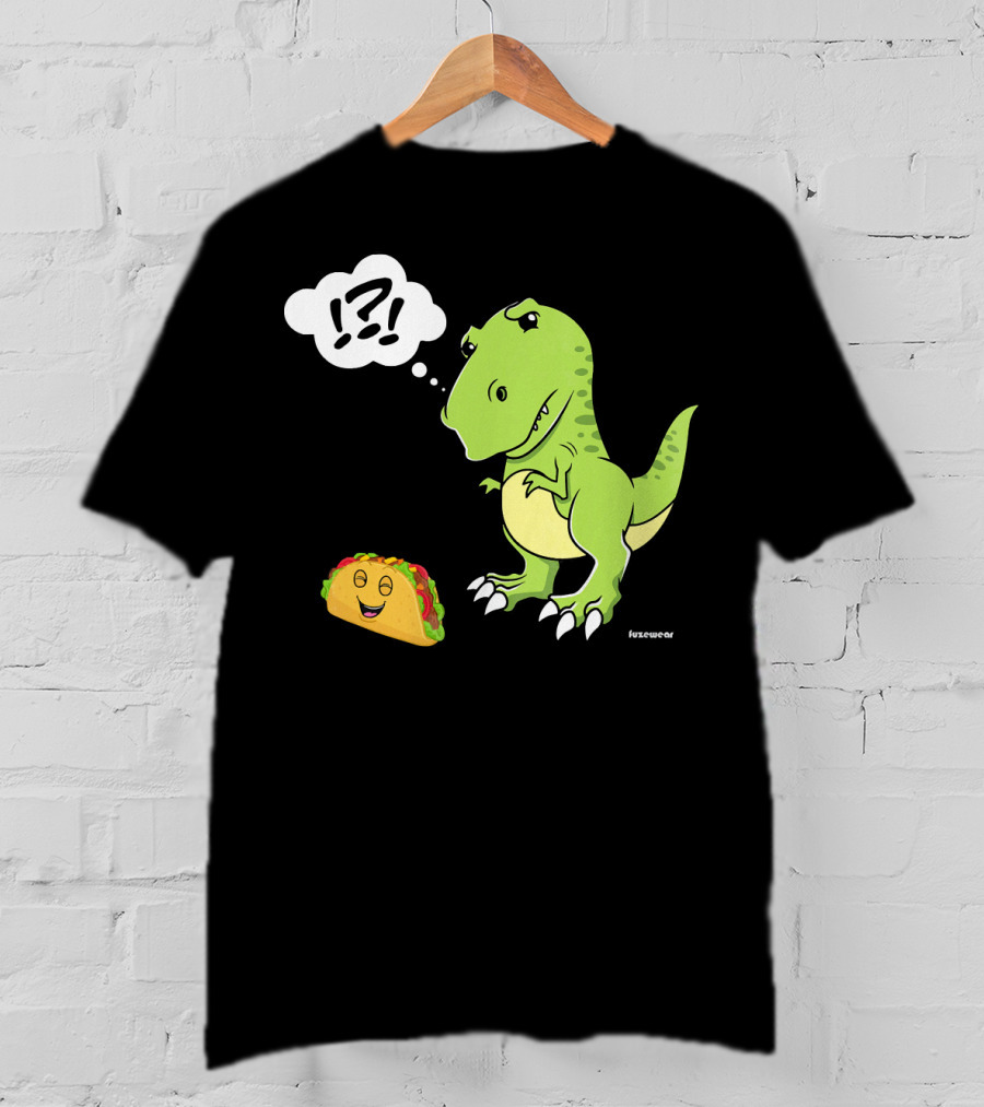 TRex Confused By Happy Taco Funny Sad Dino T-Shirt