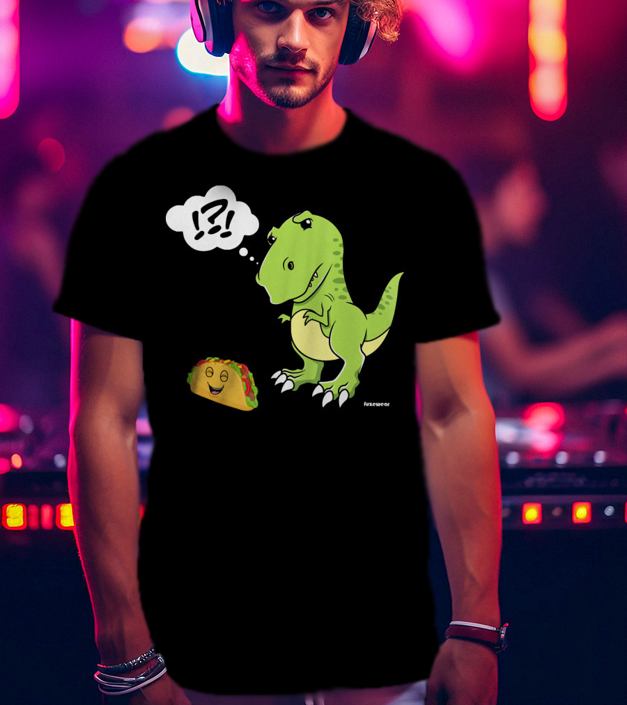TRex Confused By Happy Taco Funny Sad Dino T-Shirt