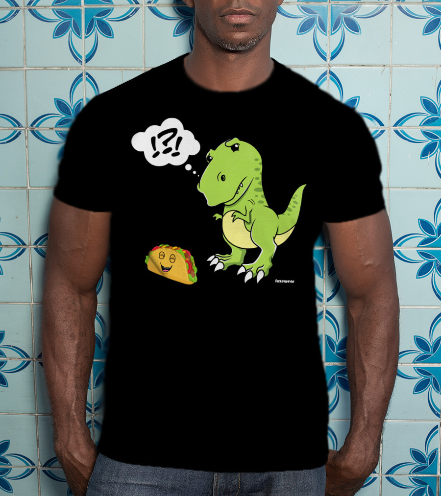 TRex Confused By Happy Taco Funny Sad Dino T-Shirt