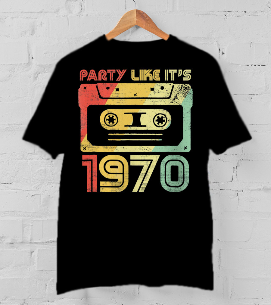 Party Like It's 1970 Retro 70s Cassette Tape T-Shirt