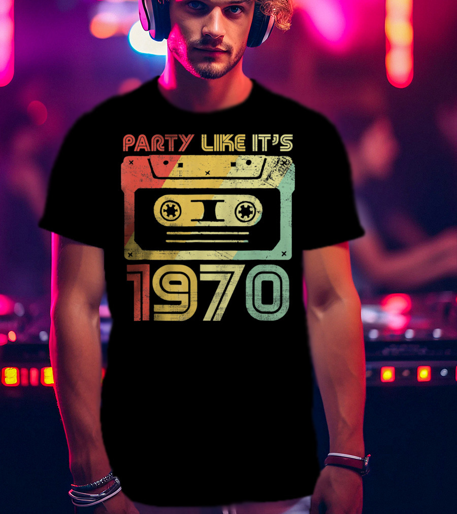 Party Like It's 1970 Retro 70s Cassette Tape T-Shirt