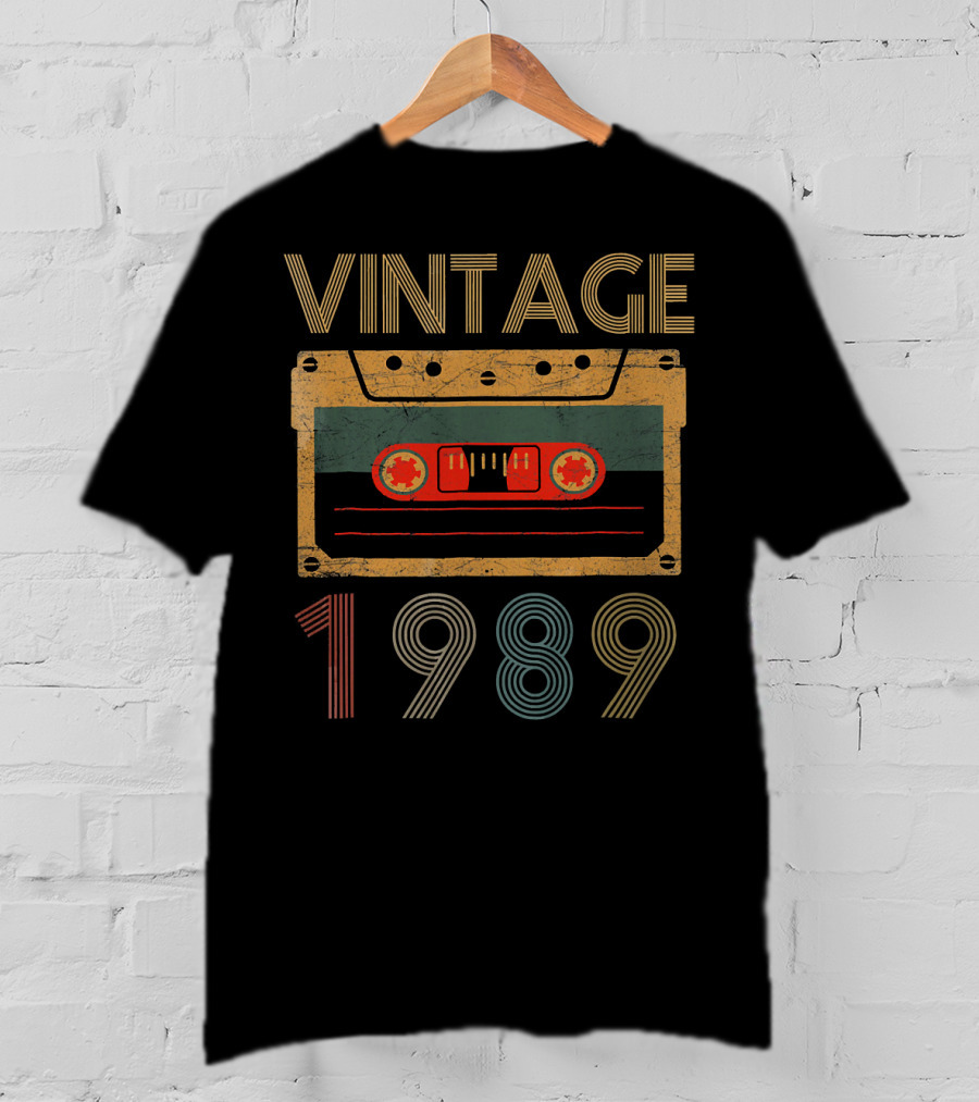 Vintage 1989 Mixtape Retro Cassette T-Shirt