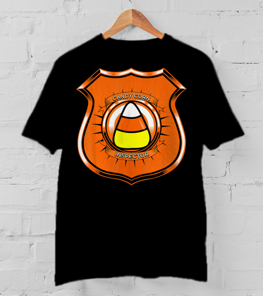 Candy Corn Inspector Police Badge Emblem T-Shirt