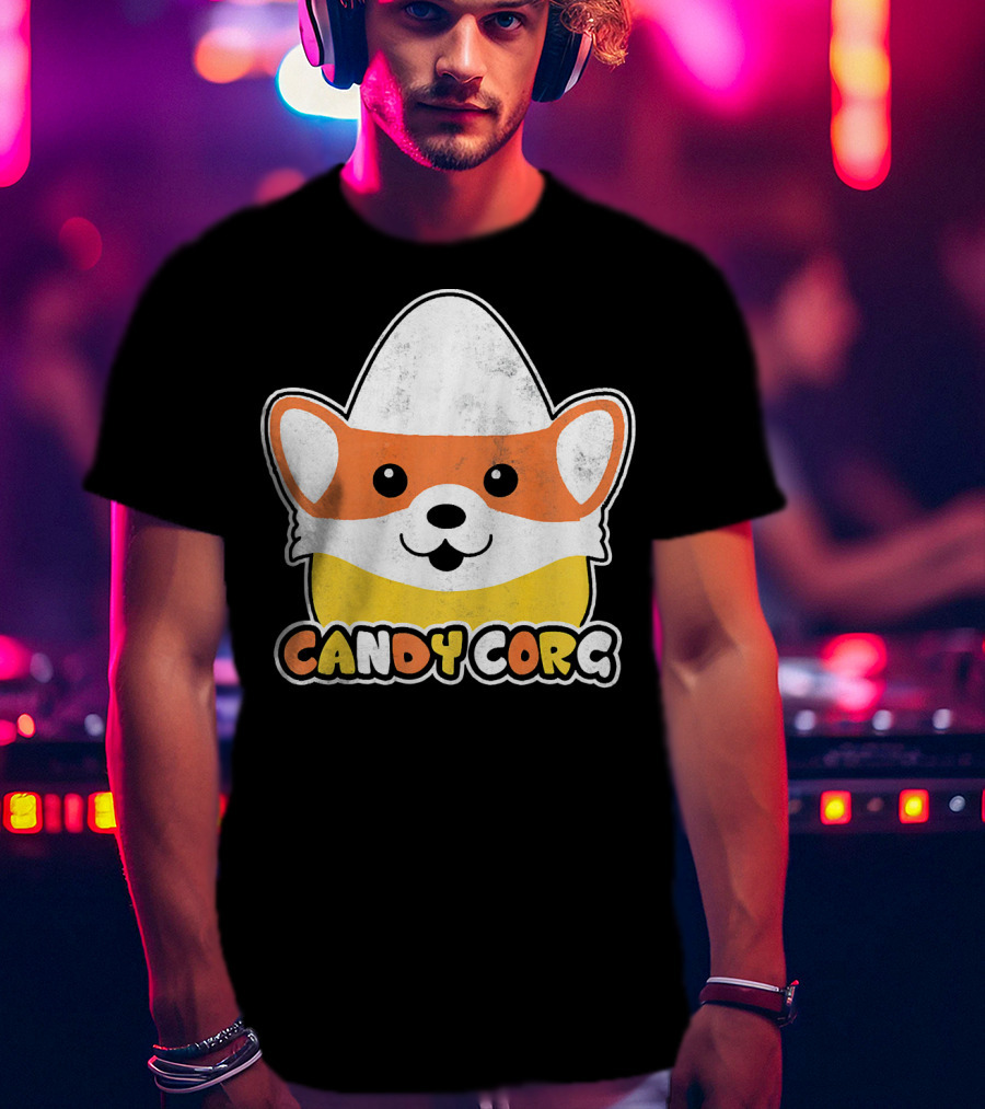 Candy Corn Corgi Halloween Dog Candy Corgi T-Shirt