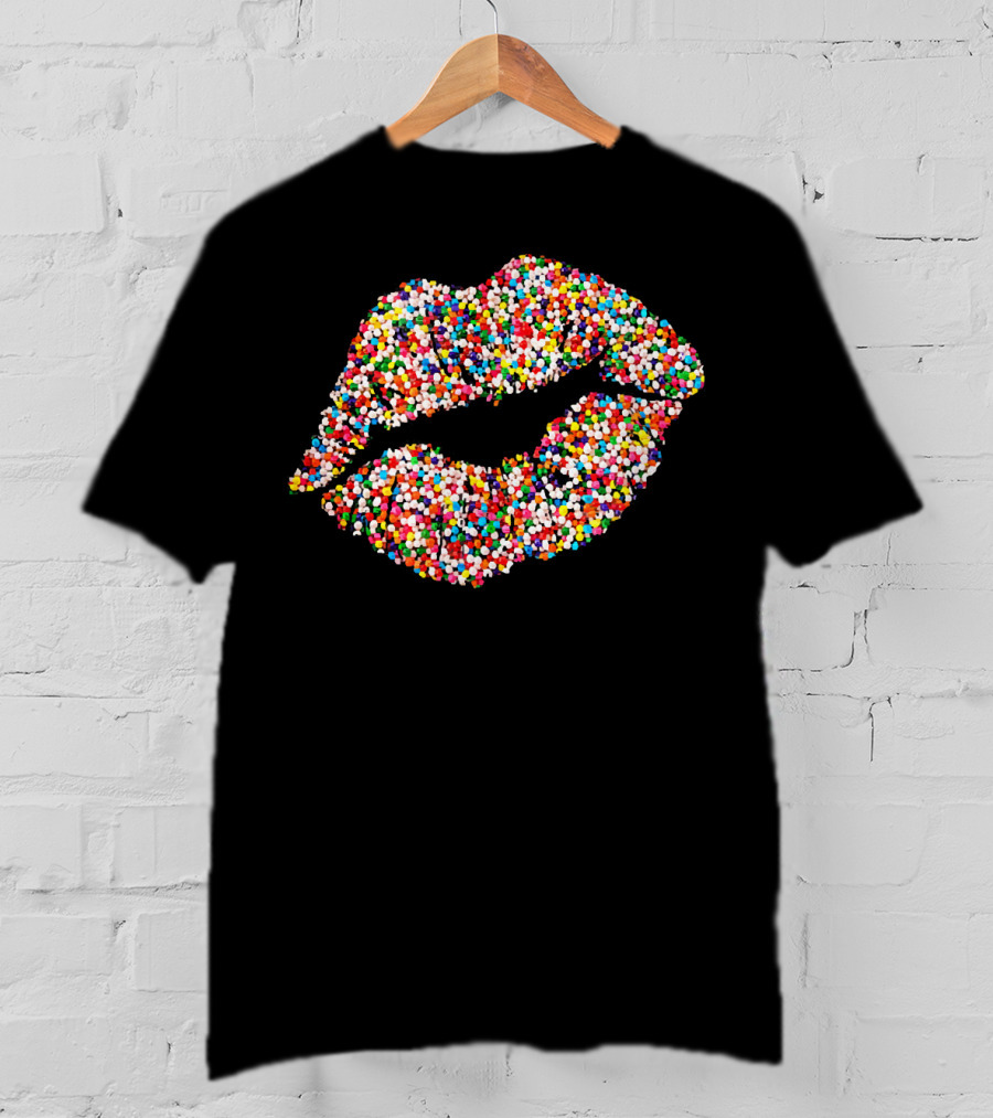 Candy Sprinkles Lipstick Kiss Lips T-Shirt