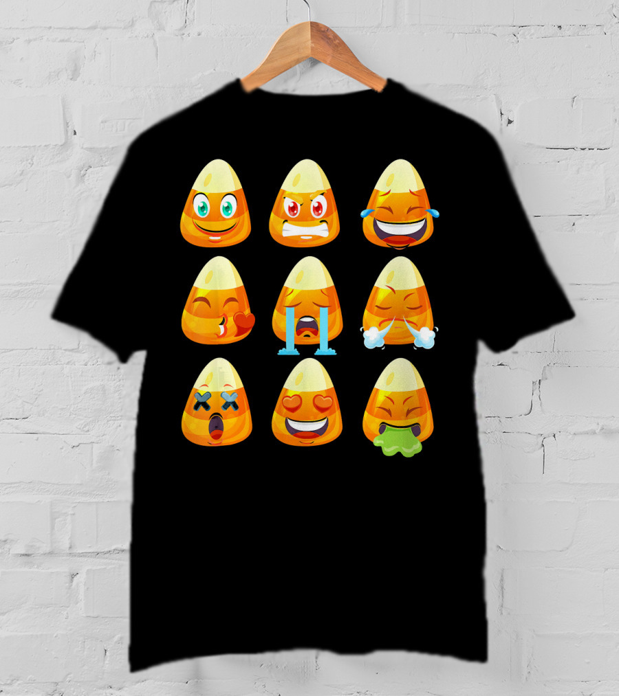 Candy Corn Emoticons Love Faces Expressions T-Shirt