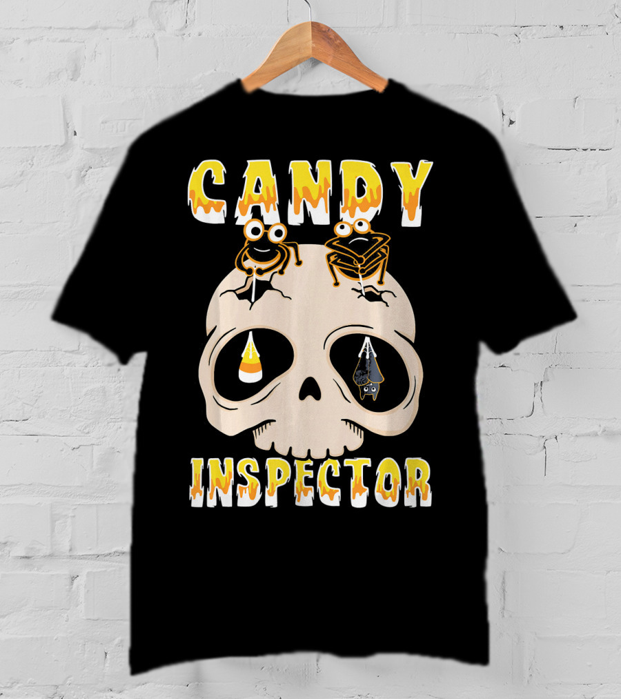 Candy Inspector Funny Skull Halloween Costume T-Shirt