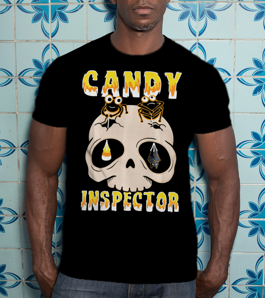 Candy Inspector Funny Skull Halloween Costume T-Shirt