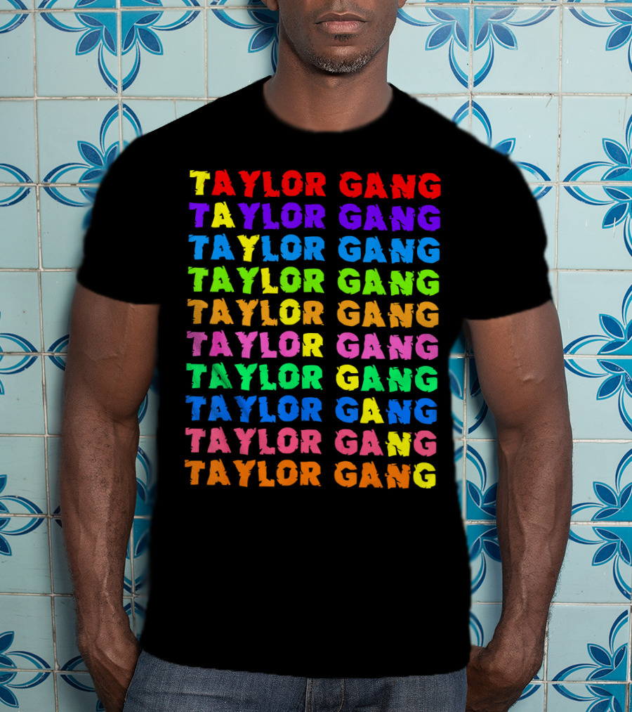 Taylor Gang Colorful Rainbow Typography T-Shirt