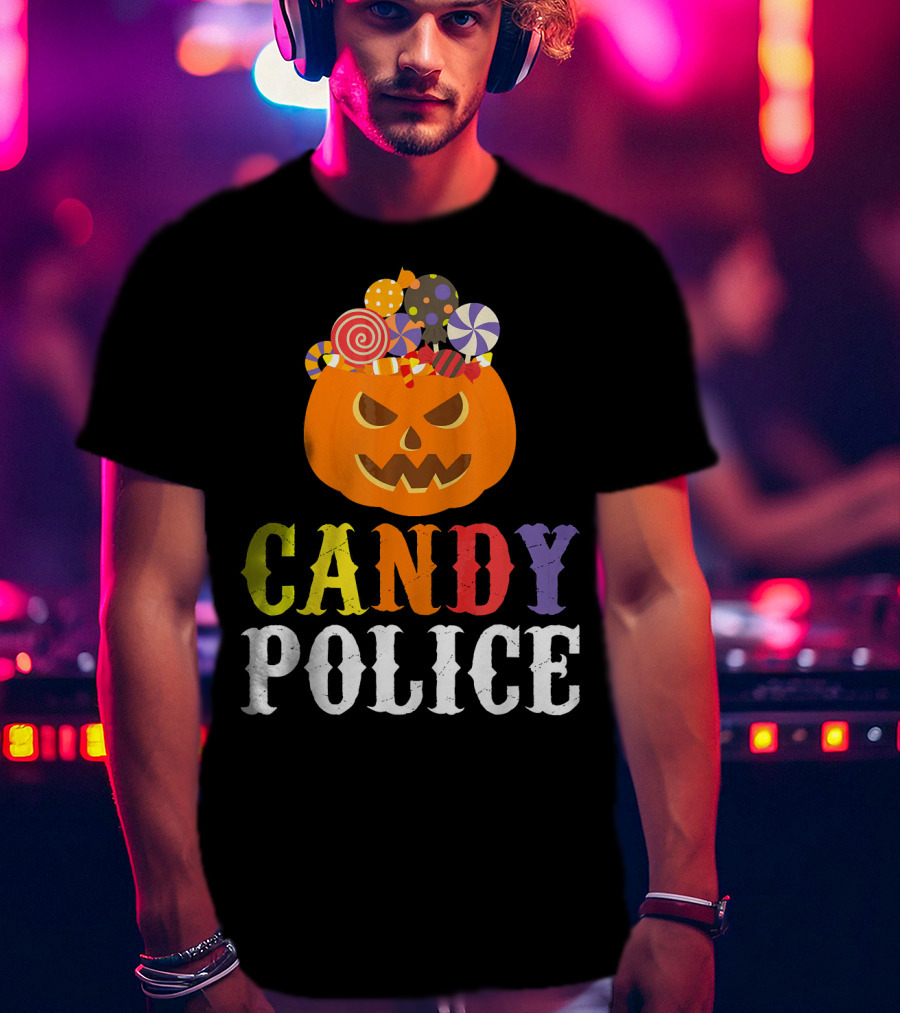 Candy Police Jack O Lantern Halloween Sweets T-Shirt