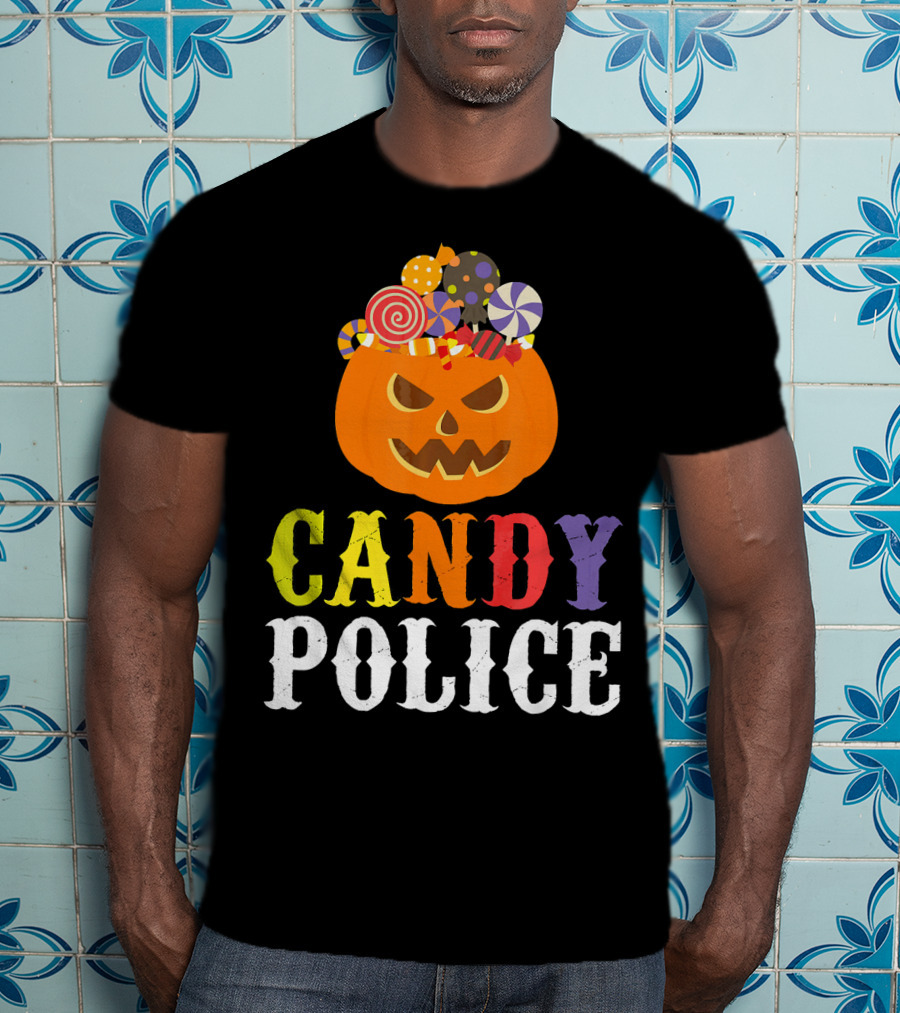 Candy Police Jack O Lantern Halloween Sweets T-Shirt