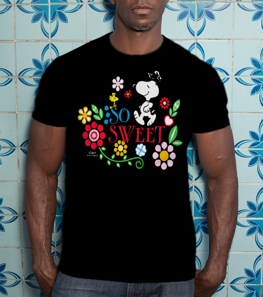 Snoopy Woodstock So Sweet Floral Bliss Peanuts T-Shirt