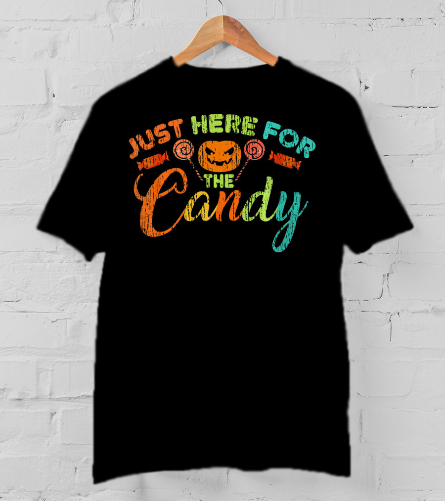 Just Here For The Candy Halloween Jack-O'-Lantern Lollipops T-Shirt