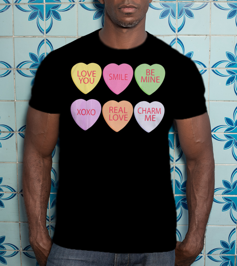 Valentines Sweetheart Cute Heart Love You Smile Be Mine XOXO Real Love Charm Me T-Shirt