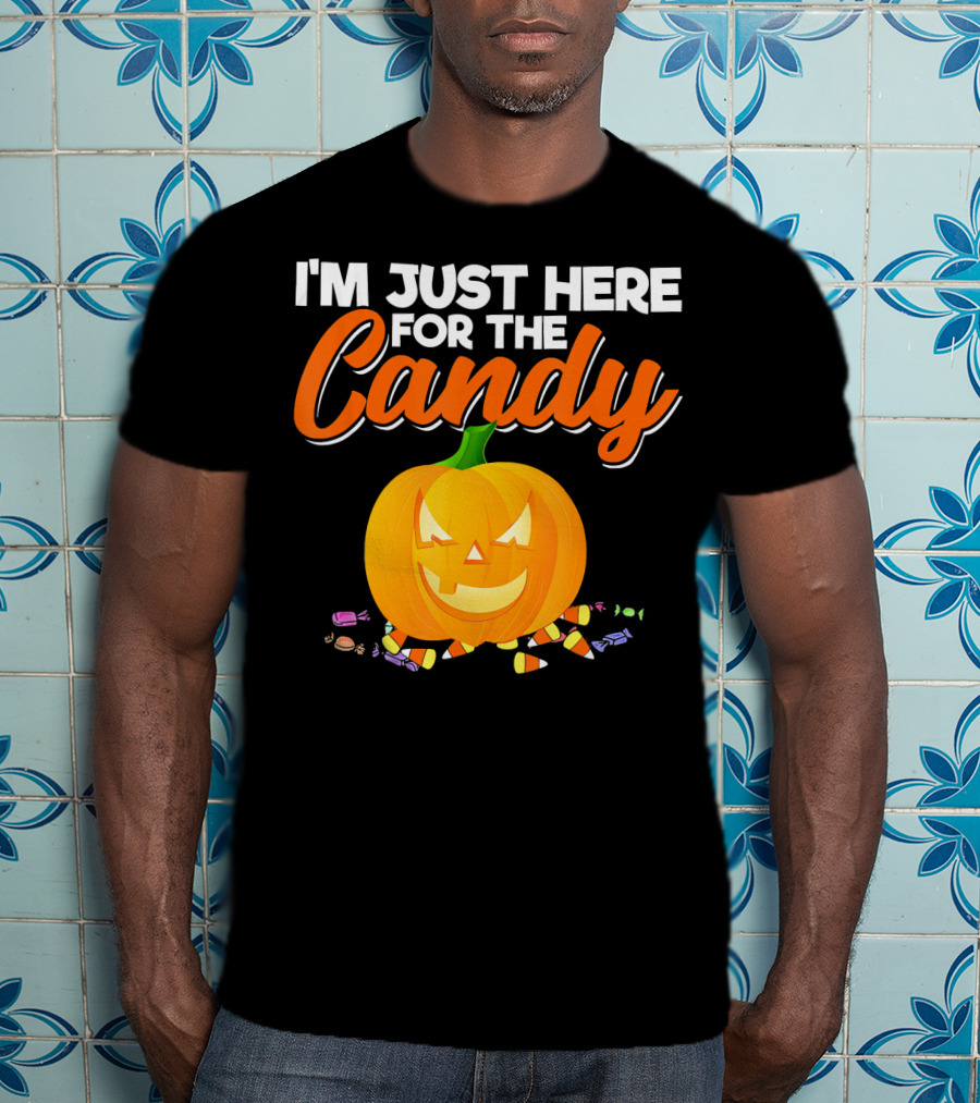 I'm Just Here For The Candy Pumpkin Halloween Candy Corn T-Shirt