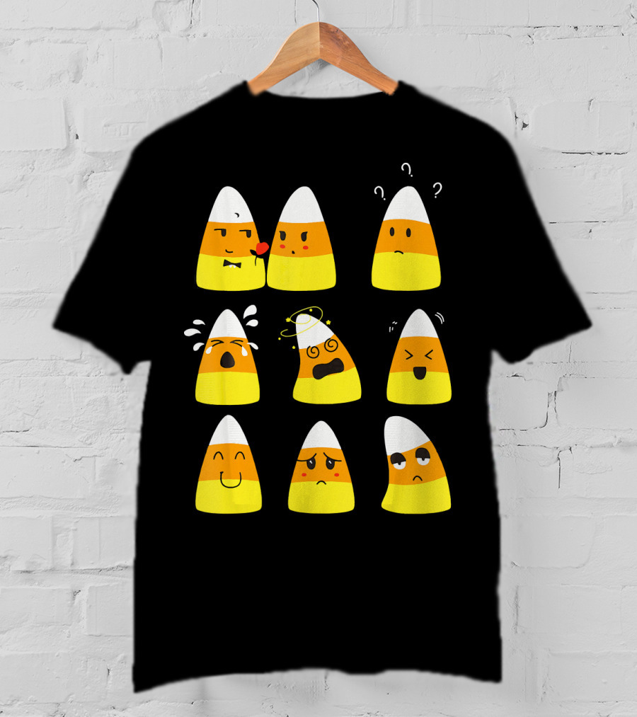 Candy Corn Emoticons Expressive Faces T-Shirt