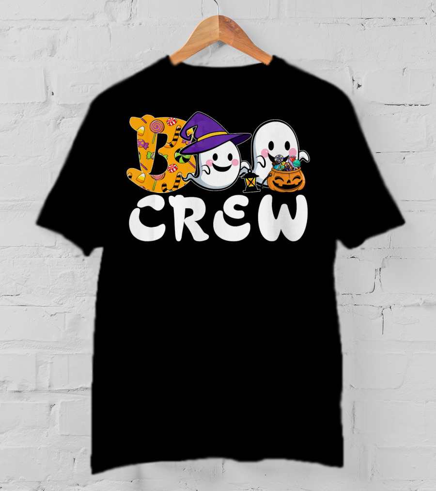 Boo Crew Halloween Witch Ghosts Candy Basket T-Shirt