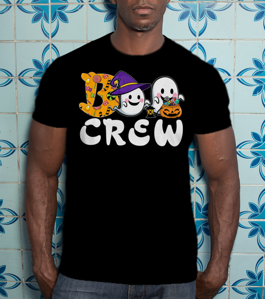 Boo Crew Halloween Witch Ghosts Candy Basket T-Shirt