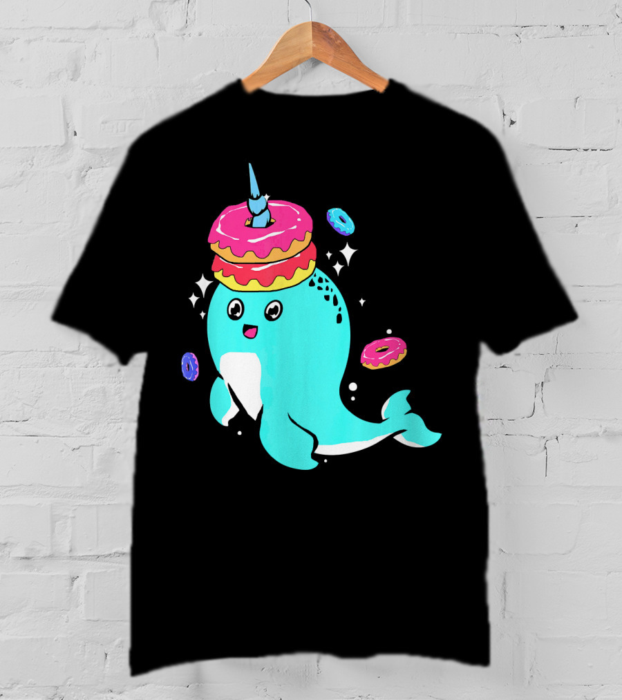 Narwhal Donut Candy Sprinkle Bakery Whale T-Shirt