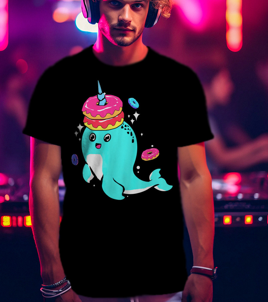 Narwhal Donut Candy Sprinkle Bakery Whale T-Shirt