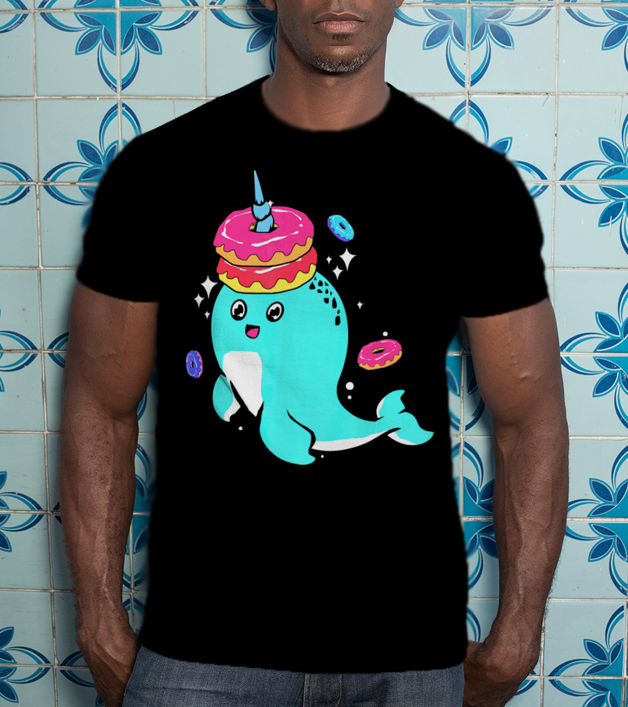 Narwhal Donut Candy Sprinkle Bakery Whale T-Shirt