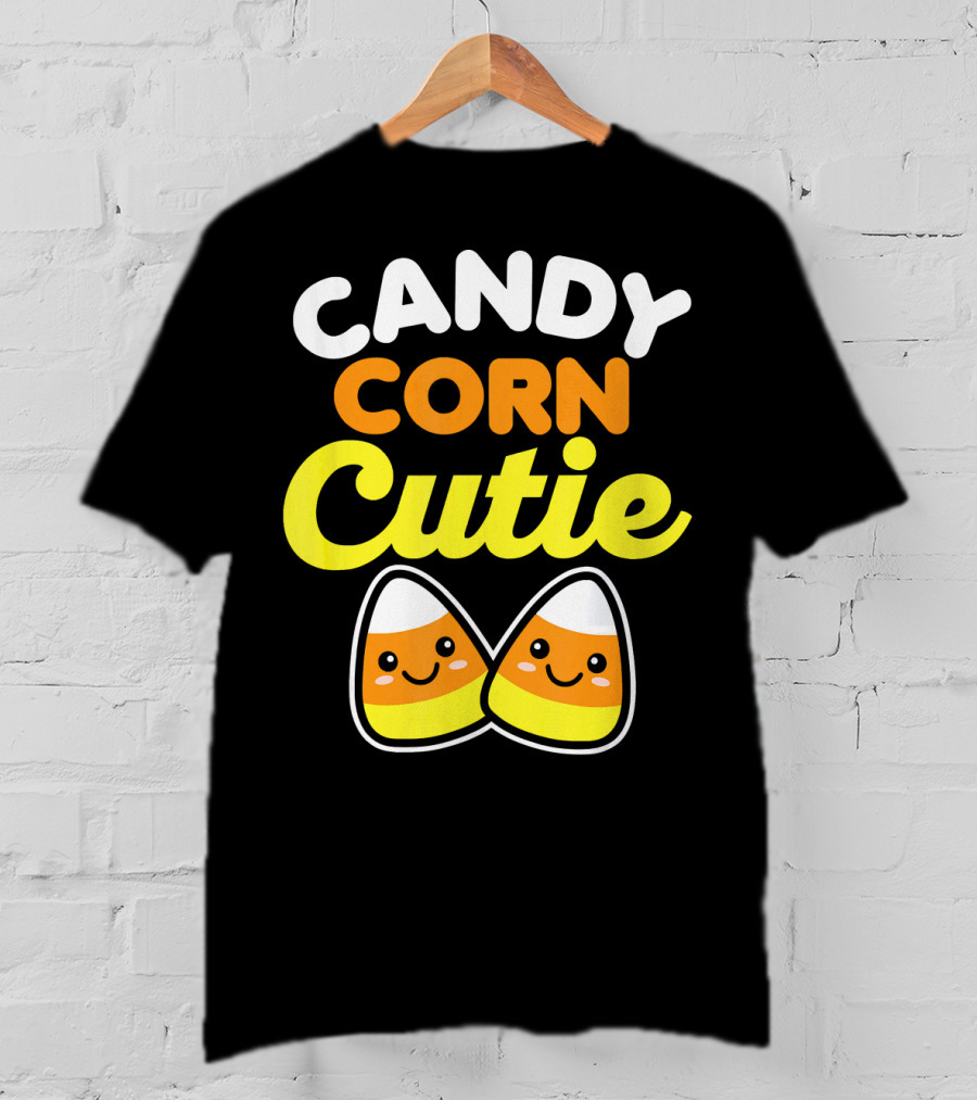Candy Corn Cutie Halloween Smiling Kawaii Candy Corn Characters T-Shirt