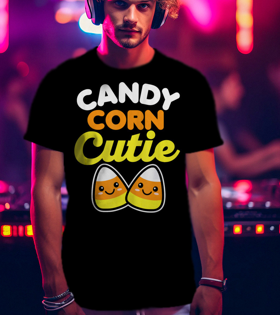 Candy Corn Cutie Halloween Smiling Kawaii Candy Corn Characters T-Shirt