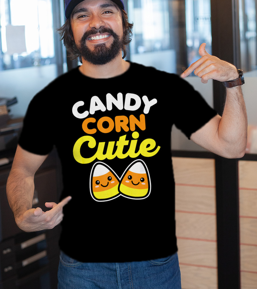 Candy Corn Cutie Halloween Smiling Kawaii Candy Corn Characters T-Shirt