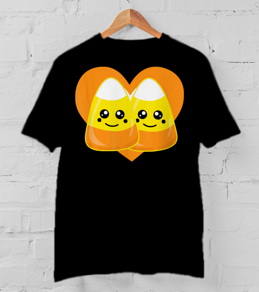 Love Candy Corn Cute Heart Kawaii Candy Corn Duo T-Shirt