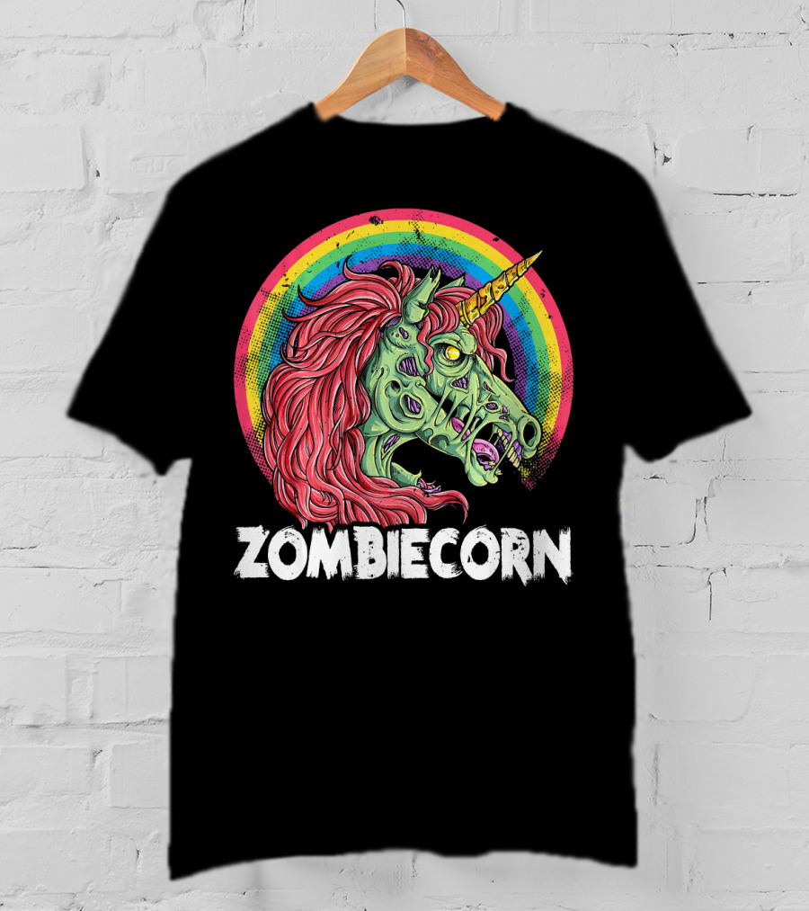 Zombiecorn Unicorn Zombie Rainbow T-Shirt