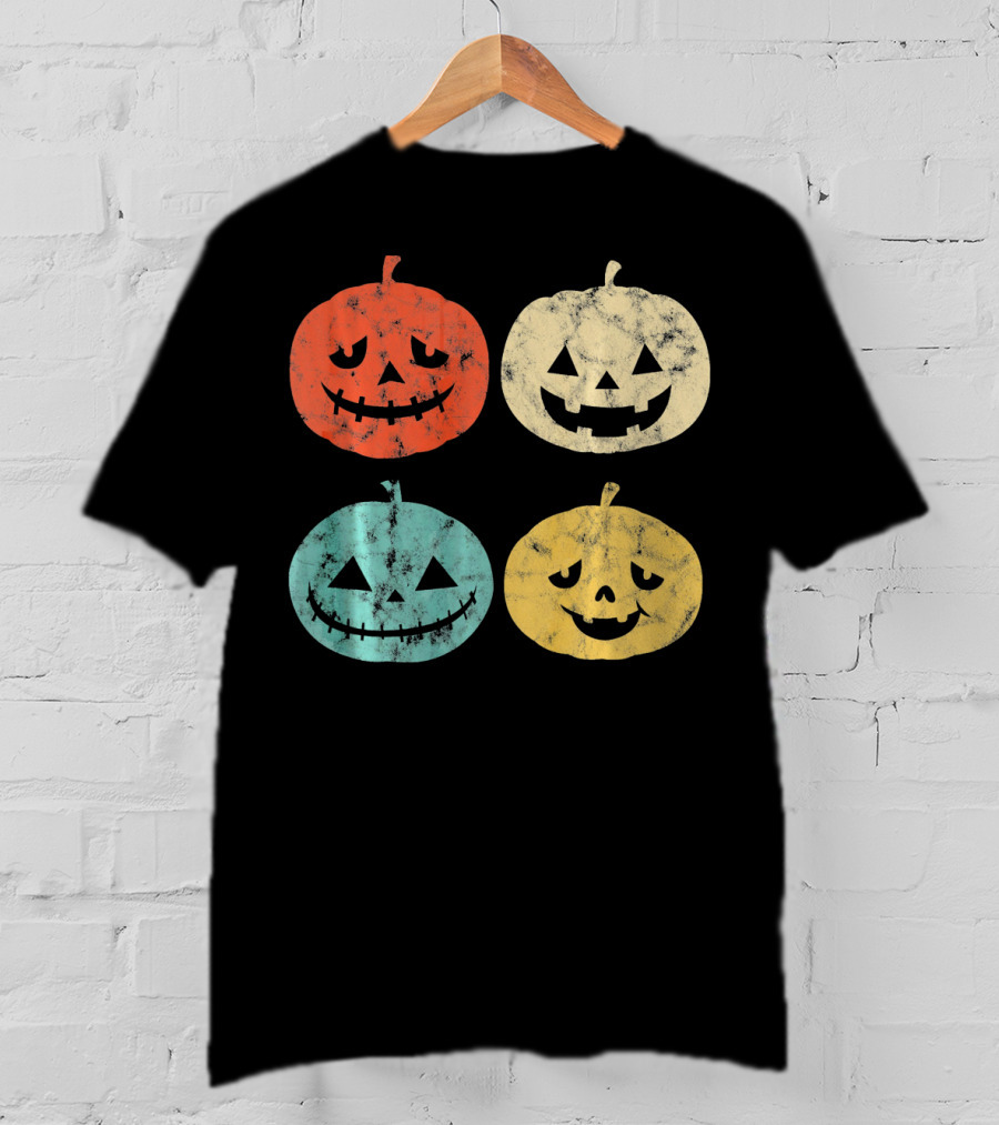 Vintage Pumpkin Funny Halloween Jack-O'-Lanterns T-Shirt